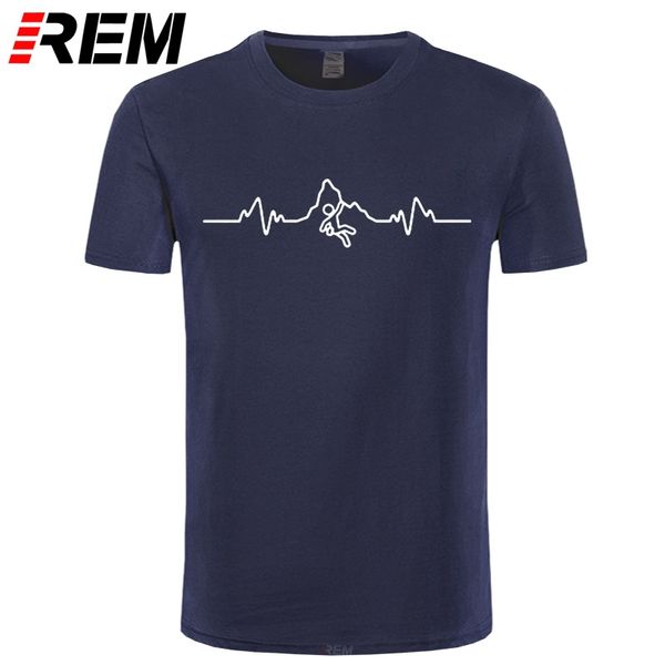 

rem summer men t shirt eat sleep climb print funny brand clothing born to climb evolution climbinger heartbeat pulse t-shirt