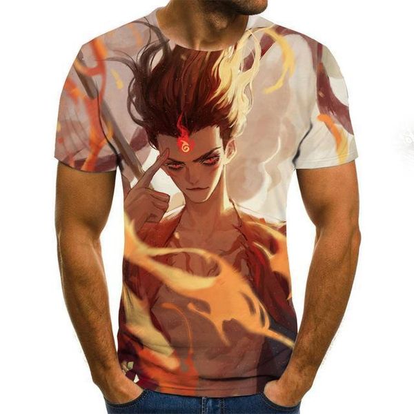 

summer new cartoon t -shirt printing men 's t -shirt 3d anime printing print t -shirt 3d print shirts harajuku anime kawaii men clothin
