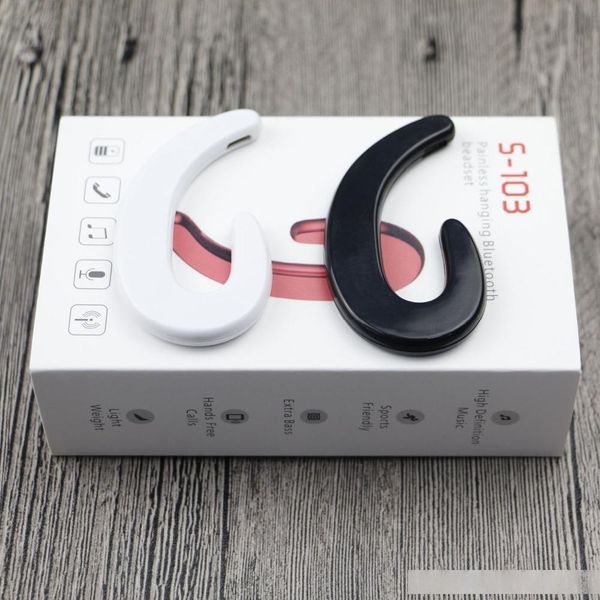 

s103 ear hook bluetooth headphones mini invisible bone conduction earphone wireless sports business headset with mic for iphone samsung