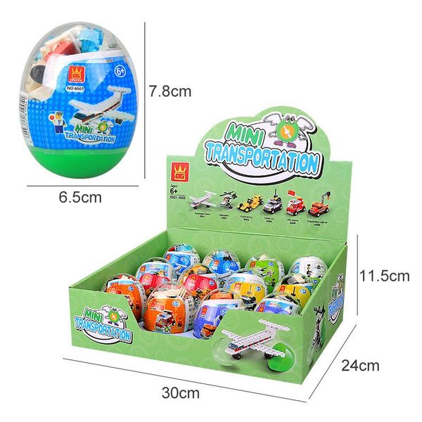 

capsule mini car transportation building blocks 6in1 technic aircraft engineer vehicle models bricks children kid diy toys 05