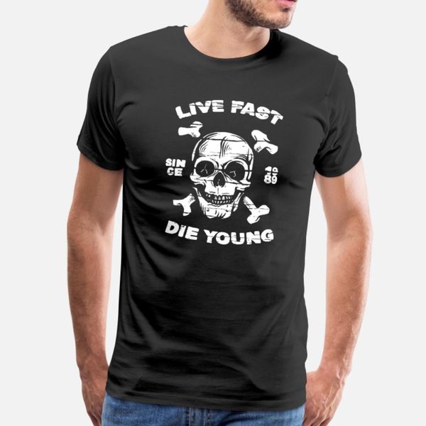 

live fast die young skull and crossbones t shirt men customize short sleeve s-xxxl fit sunlight funny summer trend shirt