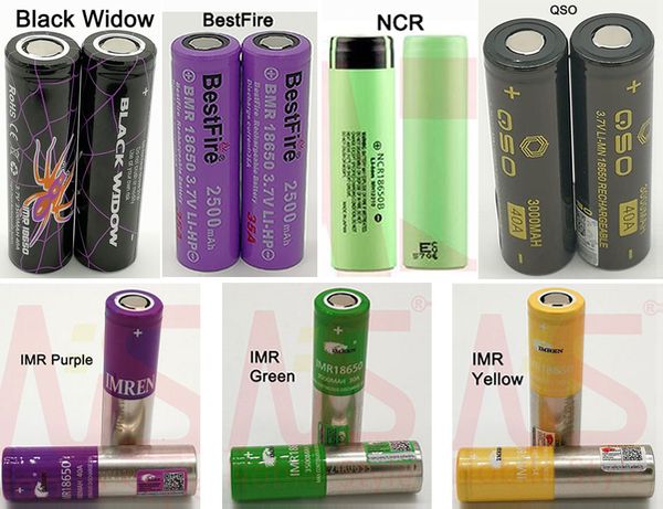 

50pcs batteries imr 18650 battery 3000mah 3200mah 3300mah 3500mah 40a print max50a purple red gold 50a 2600mah rechargeable vape ecigs