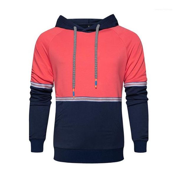 

одежда casual mens дизайнерские толстовки вскользь contrast color щитовые с длинным рукавом с капюшоном пуловер топы новые пары, Black