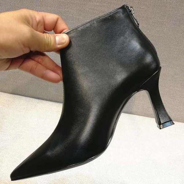 

classics fashionable and exquisite womens boots high heels and genuine leather outdoors fashion boots 03 p157, Black