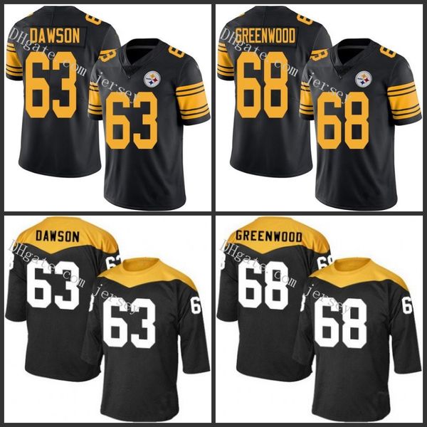 

pittsburgh steelers красный черный прошитой nfl мужчины женщины молодежь 68 l.c. greenwood 63 дермонтти доусон джерси, Black;red