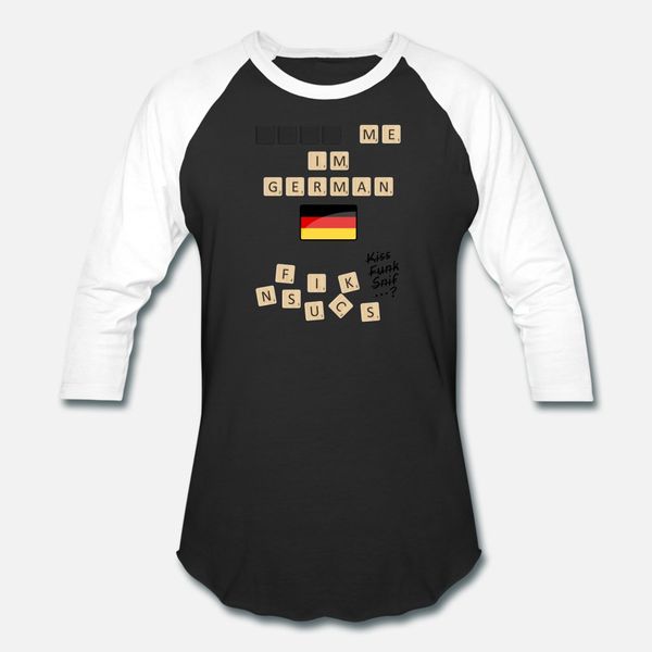 

scrabble me i m german black version t shirt men customized 100% cotton s-xxxl slim anti-wrinkle casual summer novelty shirt