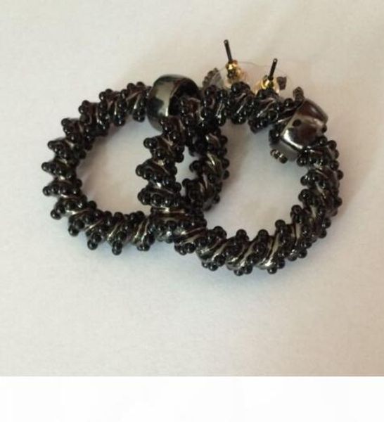 

new big round earrings fashion drop earrings for women wedding jewelry bead earrings with flannel bags for gift, Silver