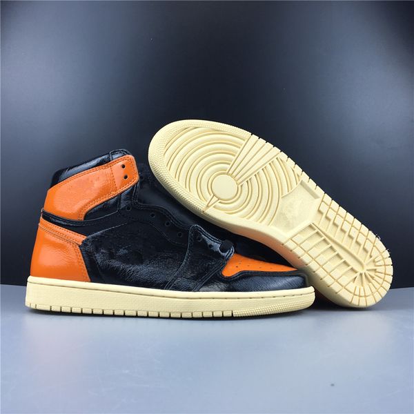 

new leather 1 3.0 high og black orange men basketball shoes sports male 1s sneakers wholesale box size 8-13