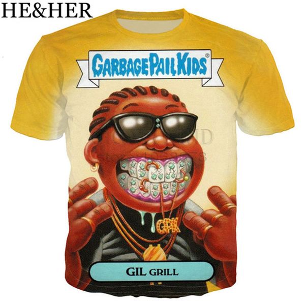 

cartoon garbage pail 3d print shirts oversized kawaii plus size men clothing
