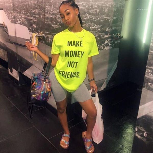 

summer designer street style yellow tees femaes sports fashion casual womens hiphop letter print tshirt, White