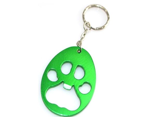 

100pcs/lot metal keyring pawprint beer bottle opener bulk bottle opener keychain wholesale opener key chain ring, Slivery;golden