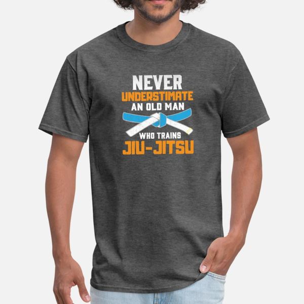 

never underestimate an old man who trains jiu jits t shirt men create cotton round collar solid color anti-wrinkle breathable summer shirt