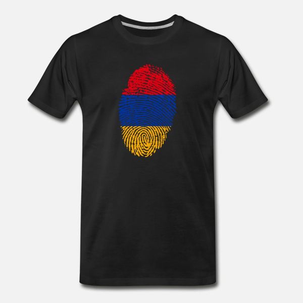

armenia fingerprint t shirt men design 100% cotton round collar homme fit comical spring pattern shirt