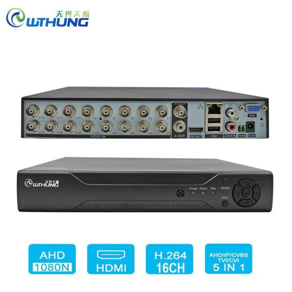 

new 16ch 1080n 5 in 1 video recorder hybrid dvr h.264 xmeye p2p cloud hdmi for 1080p 960p 720p ahd tvi cvi analog ip camera, Black;white