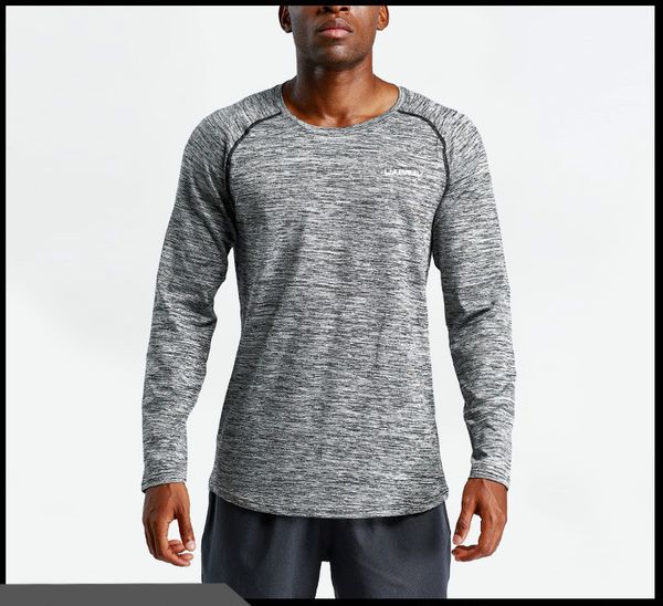 

sports fitness clothing men's long-sleeved loose basketball wear outdoor sports running shirt new style quick drying clothes, Black;red