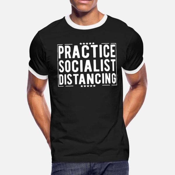 

practice socialism distancing t shirt men design short sleeve round neck normal sunlight new fashion summer unique shirt