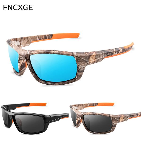 

men fishing sunglasses polarized uv lens camouflage men women sun glasses sport driving camping male eyewear men's eyeglasses, White;black