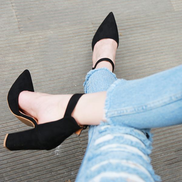 

2020 classic high heels women's sandals summer shoes ladies strappy pumps platform heels woman ankle strap shoes, Black