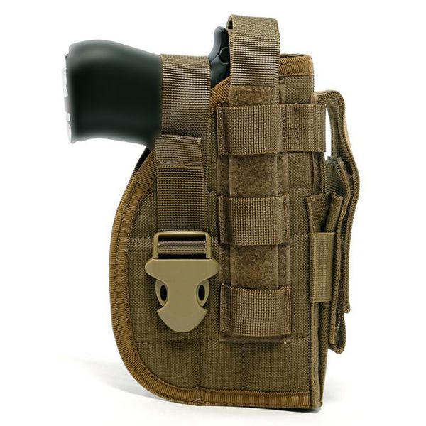 

tactical pistol molle belt gun holster with magazine pouch for right handed shooters quick release pistol holster waist belt gun bag