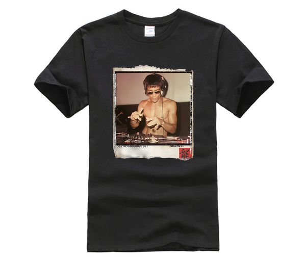 

летняя мужская майка футболка кунг-фу брюс ли dj polaroid o шеи мода printed майка