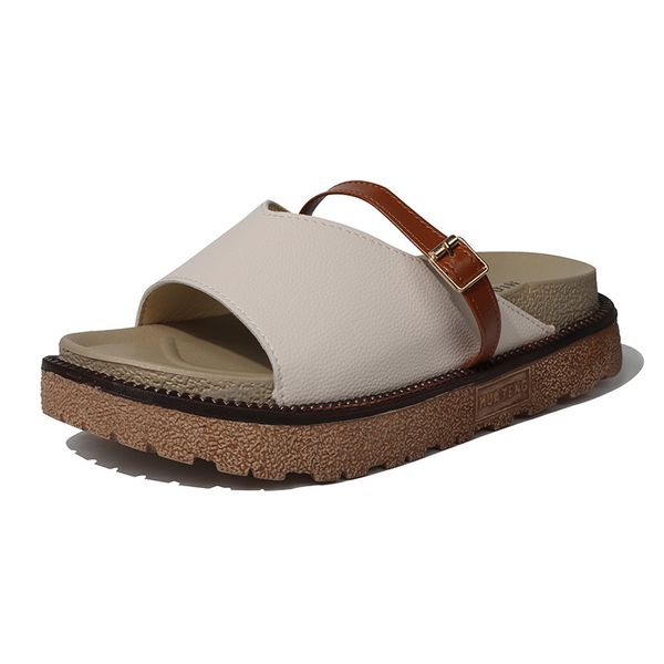 

женская тапочки soutside wear hong kong стиль flat bottom student сандалии 2020 обувь новое лето платформы web знаменитости девушки, Black