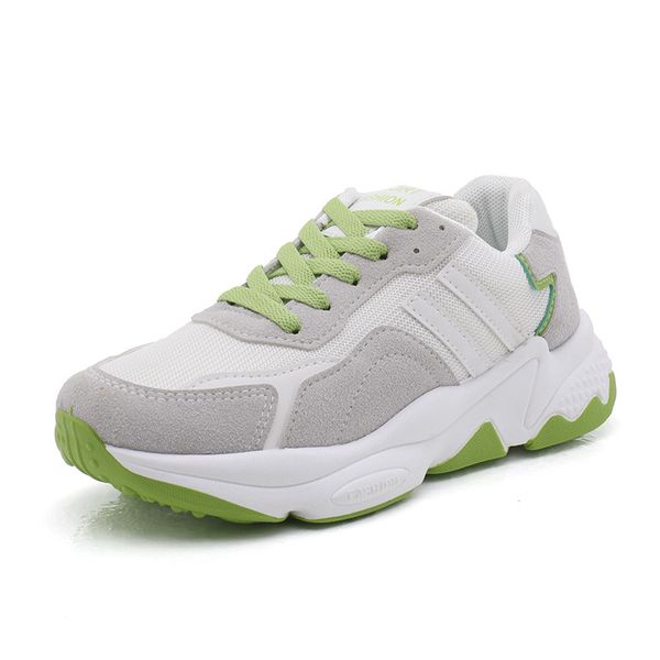 

2020 autumn new mesh breathable dad shoes woman thick sole chunky sneakers women shoes lace up students ins casual flats, Black