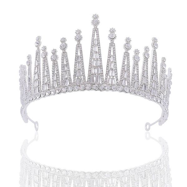 

forseven elegant silver color headpeice crystal rhinestone crown women headband bride wedding hair jewelry accessories jl, Golden;silver