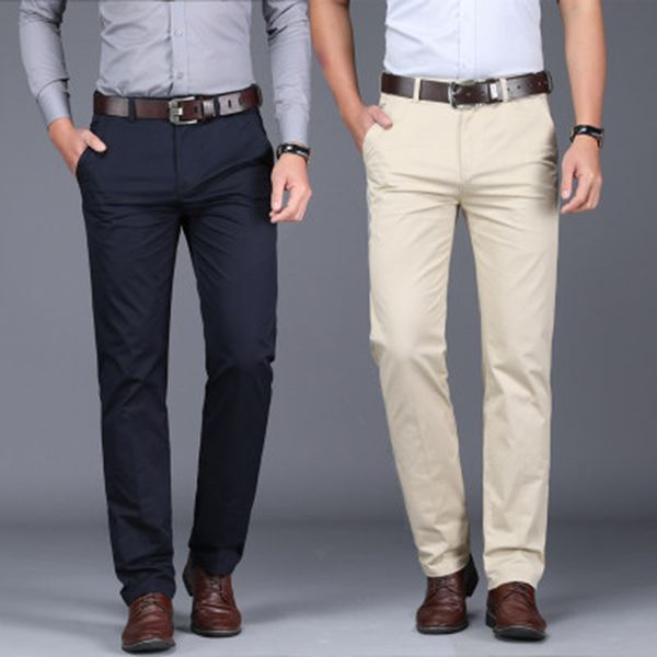 

2020 mens suit pants business casual dress long pant men classic straight office formal trousers male large size, White;black