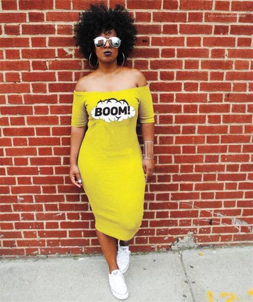 

women boom yellow dress summer slash neck long casual dresses vestidoes clothes, Black;gray