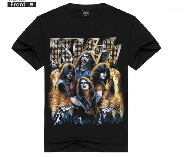 

fashion rapper short sleeved kiss mens 3d printing tshirts summer black designer tees, White;black