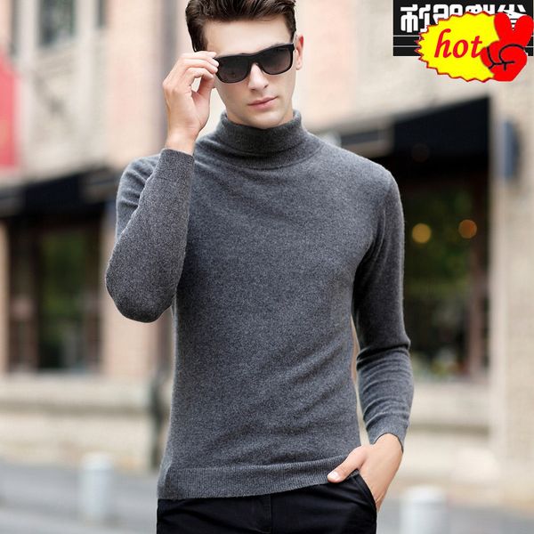

classic sweater men casual pull homme pure merino wool pullover men autumn winter turtleneck cashmere sweaters, White;black