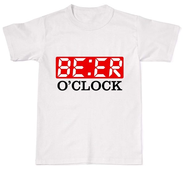 

2019 summer sale fashion beer o clock funny time booze alcohol drink t-shirt cotton