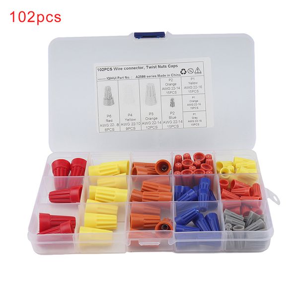

102pcs/box pvc electric spiral type crimp wire connector terminal blocks sealing