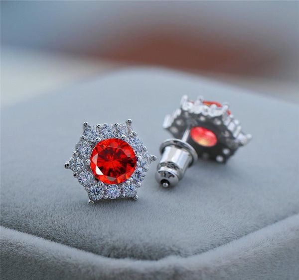 

cute female green zircon stone stud earrings vintage bride wedding earrings for women charm hexagon01, Golden;silver