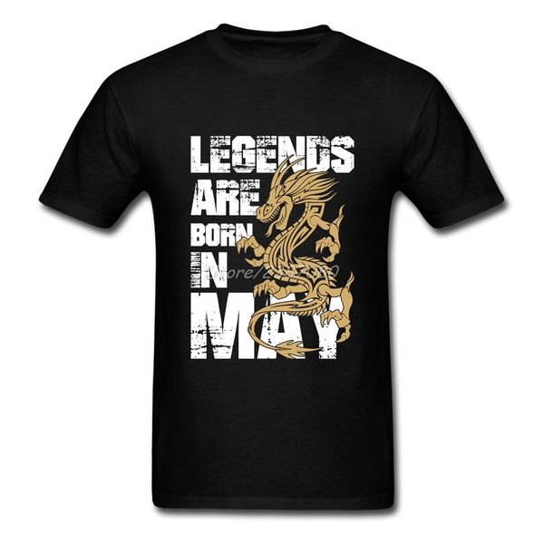 

legends are born in may t shirt short sleeve custom hipster leisure o-neck cotton big size dragon tees shirts homme
