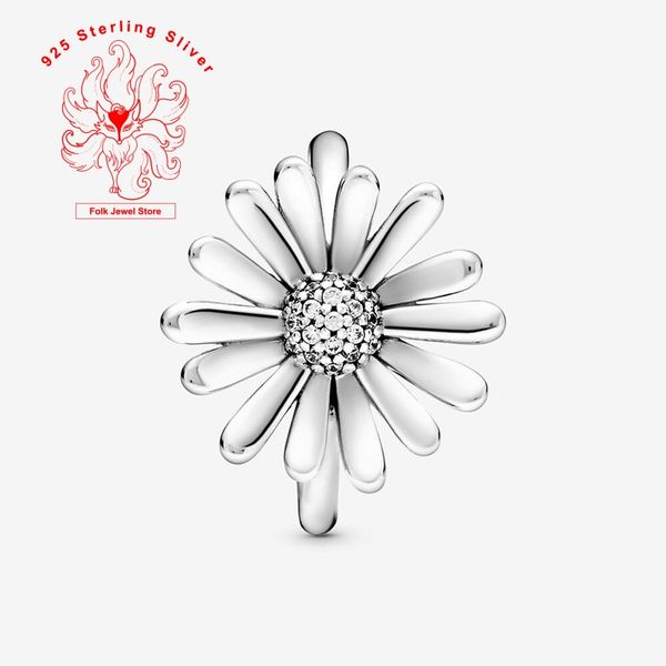 

original silver color charms ring pave daisy flower statement ring finger rings fashion jewelry for women girls wedding party, Slivery;golden