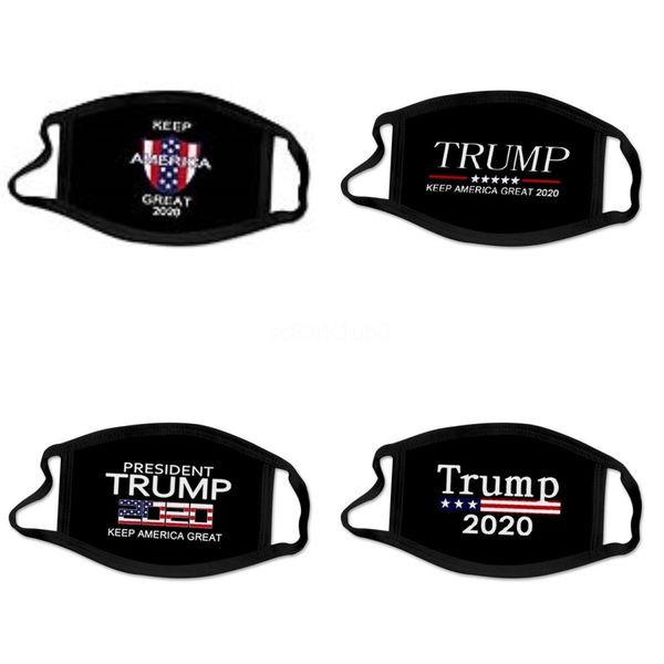 

washable face mask elastic mascherine mouth masks camo print designer trump earloop dust filtrition face mask for man#686, Black