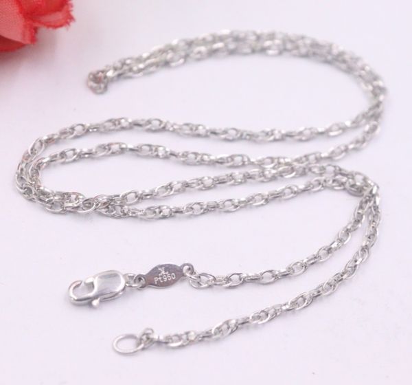 

real platinum 950 necklace women's collar chain female 2mm simple thin link 45cm gift neckalce jewellery 18''l, Silver