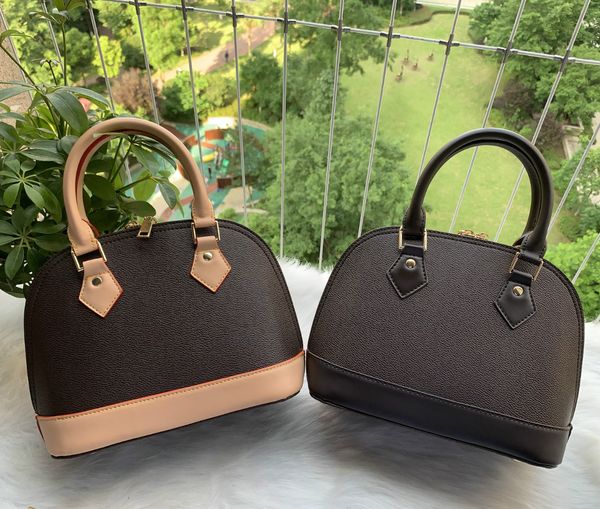 

alma bb pm shell bag women genuine leather handbags flower embossed shoulder bags with lock designer handbags crossbody bag 25cm