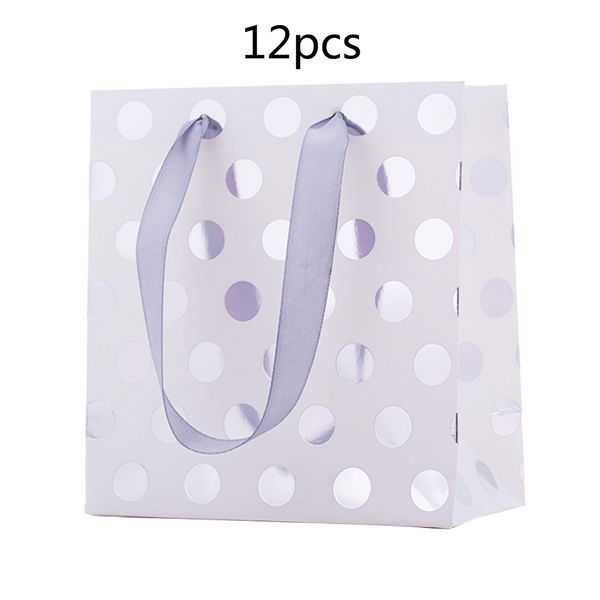 

12pcs/pack paper present gift bag pouch tote with handles party favor polka dot