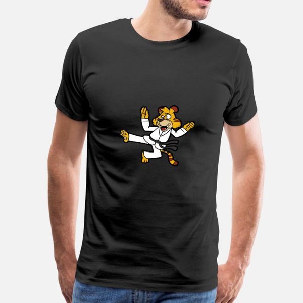 

cat tiger karate fighter martial arts t shirt men customize short sleeve round neck pictures interesting building spring vintage shirt