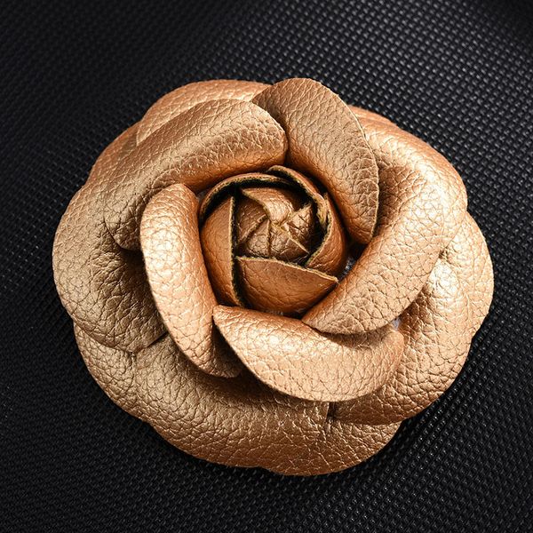 

luxury big camellia brooch pillow coat shoes clothing accessories decoration leather flower pin brooches, Gray