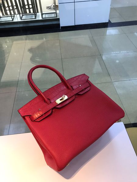 

завод оптовый реальный крокодил + togo красного briikin кошелек 30сма, полностью ручная восковой нить, имеет как золото и серебро оборудован