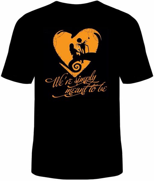 

nightmare before christmas jack and sally t-shirt cotton halloween new cotton festive plus size tee shirt