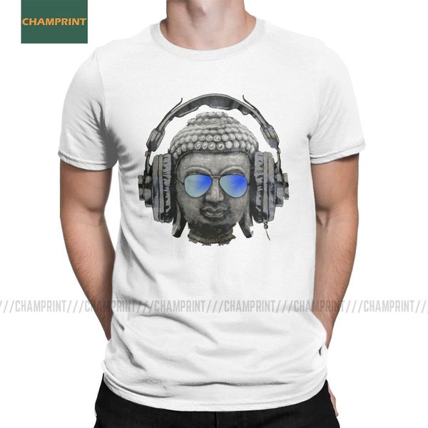 

cool headphones hip hop groove buddha banksy t-shirt for men meditation zen buddhism cotton tees short sleeve t shirt plus size