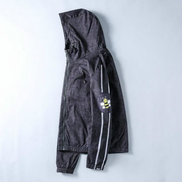 

fashion men's jacket spring autumn winter 2020 new sports casual jacket stand collar trend letter embroidery zipper clothing size m-3xl, Black;brown