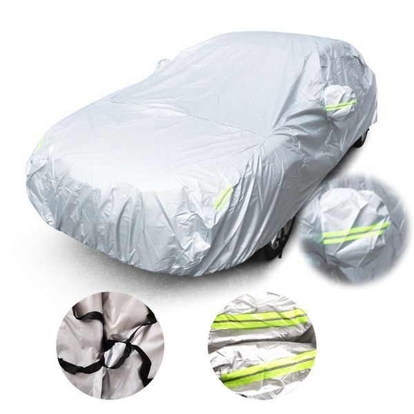

universal car covers size indoor outdoor full auot cover uv snow dust resistant protection cover for sedan foldable light silver