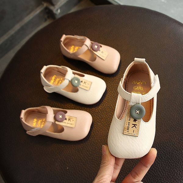 

spring girls casual shoes princess soft bottom leather shoes baby 1-2-3 years old children's