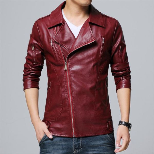 

mens clothing faux leather jacket short slim coats drop shipping plus size m-5xl wine red, khaki, black, motorstyle jackets high