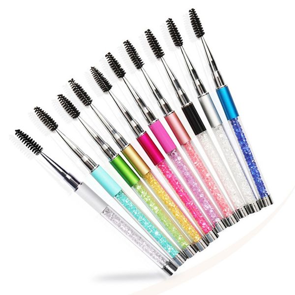 

yiowio luxury diamond decoration multi use bend spiral false eyelashes eyebrow brushes lash applicator microbrush